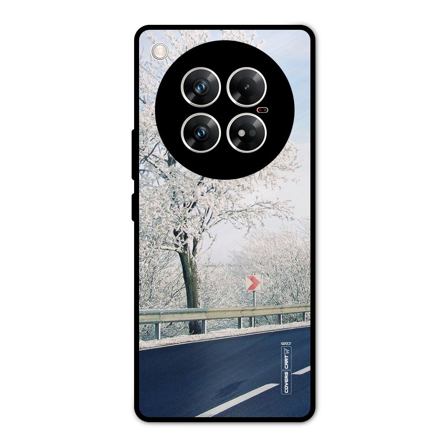 White Snow Tree Metal Back Case for Infinix Zero 40 5G