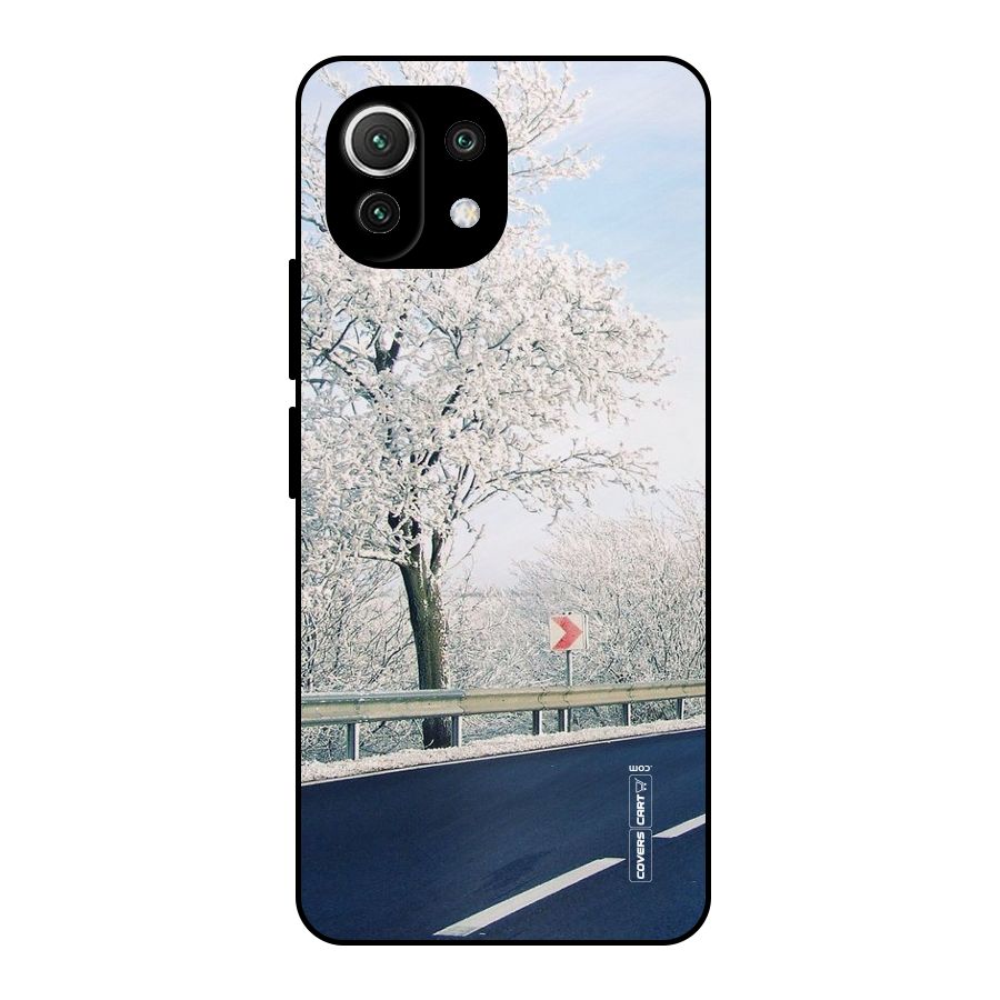 White Snow Tree Metal Back Case for Mi 11 Lite