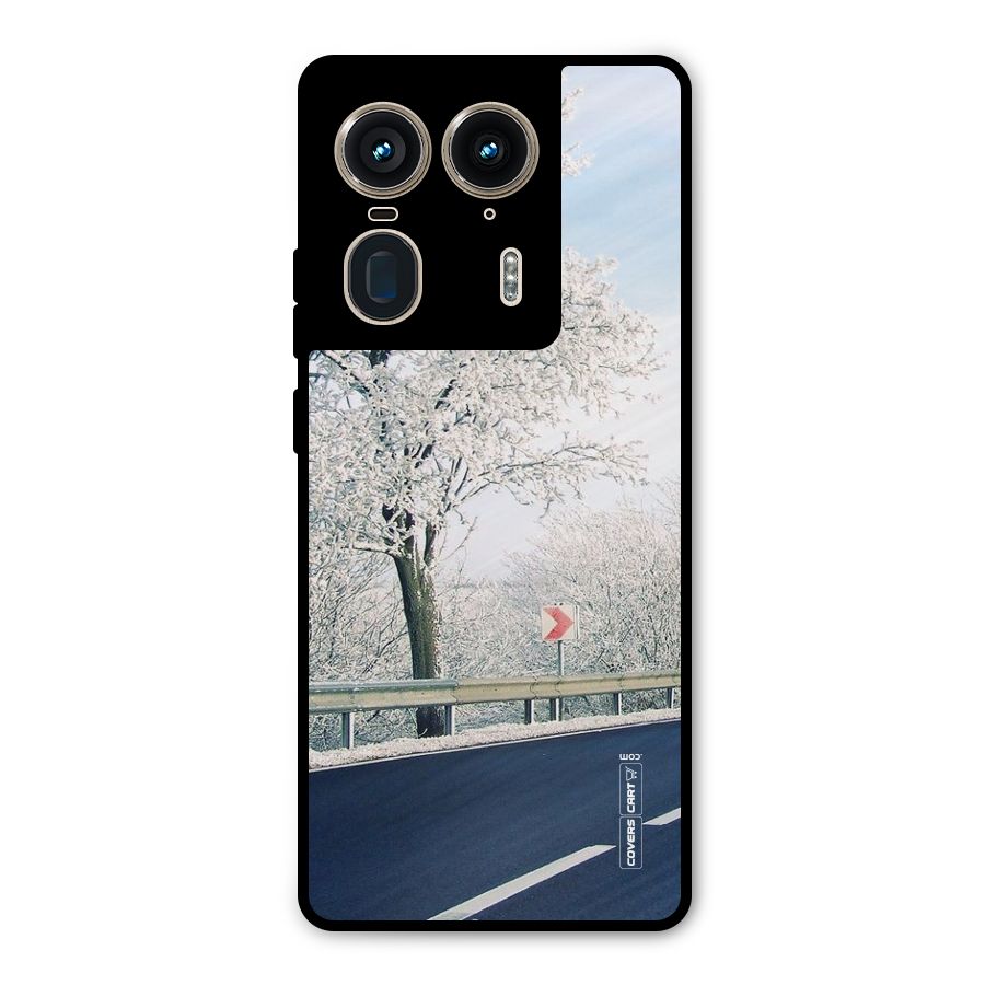 White Snow Tree Metal Back Case for Motorola Edge 50 Ultra