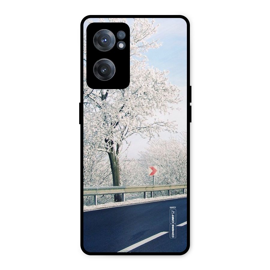 White Snow Tree Metal Back Case for OnePlus Nord CE 2 5G