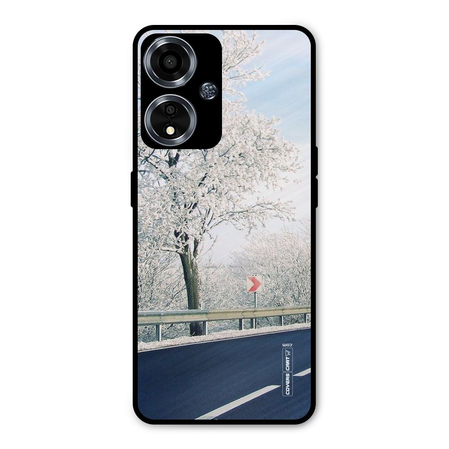 White Snow Tree Metal Back Case for Oppo A59