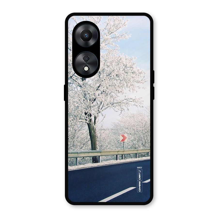 White Snow Tree Metal Back Case for Oppo A78