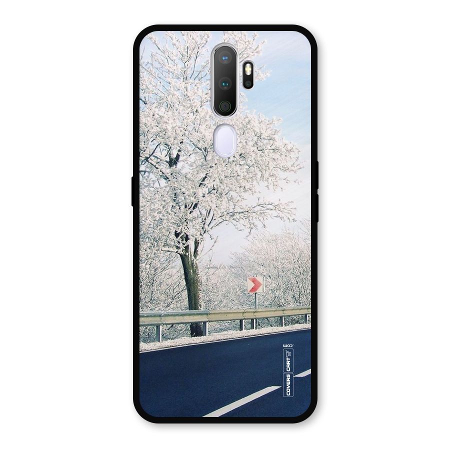 White Snow Tree Metal Back Case for Oppo A9 (2020)