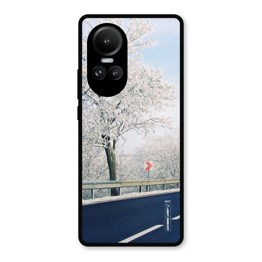 White Snow Tree Metal Back Case for Oppo Reno10