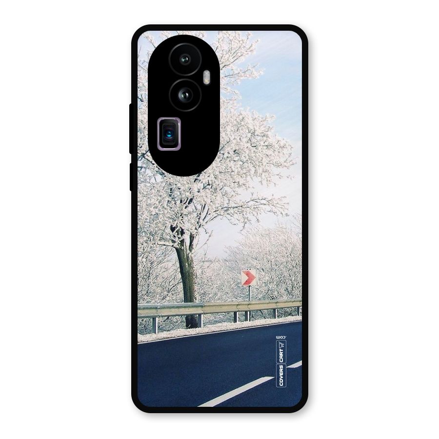 White Snow Tree Metal Back Case for Oppo Reno10 Pro Plus