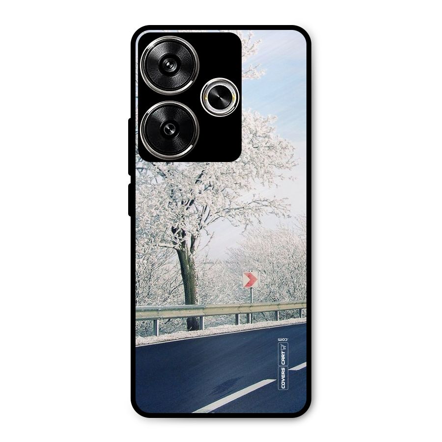 White Snow Tree Metal Back Case for Poco F6