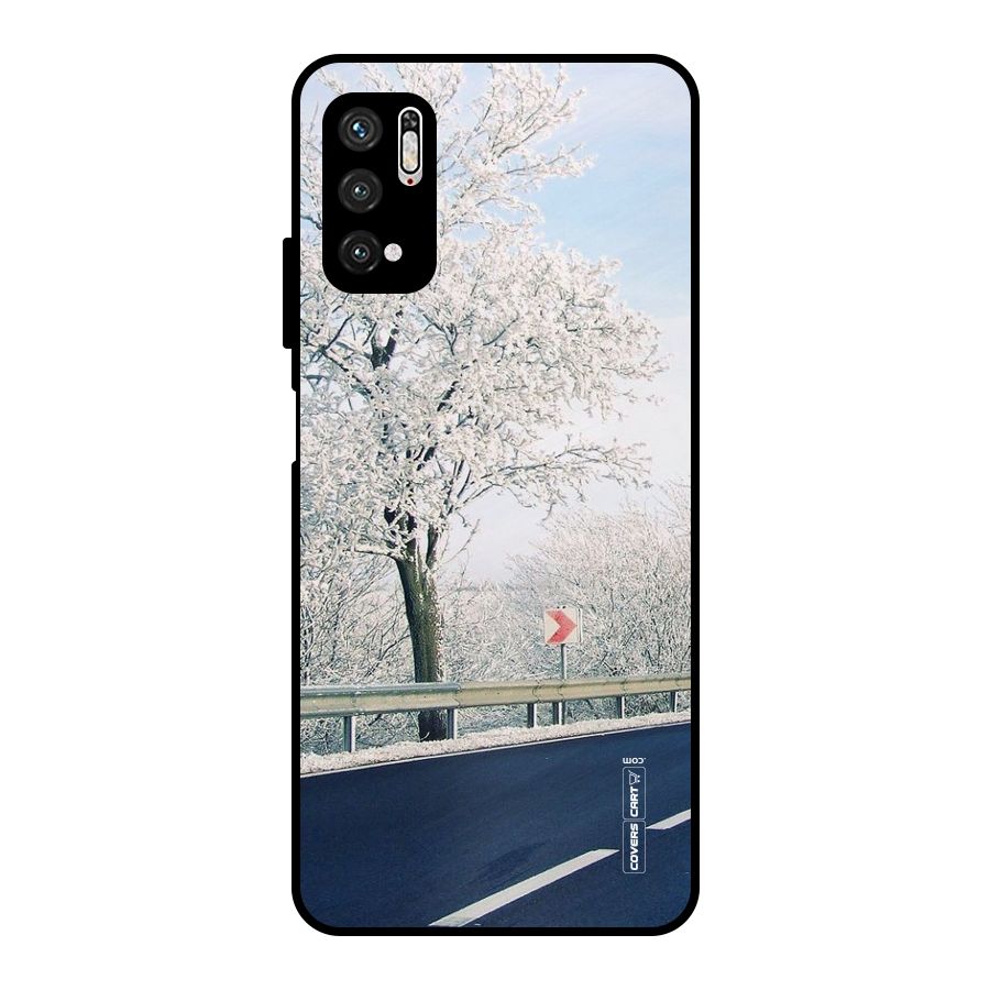 White Snow Tree Metal Back Case for Poco M3 Pro 5G