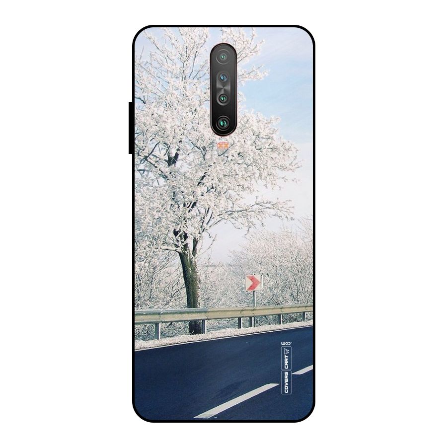 White Snow Tree Metal Back Case for Poco X2