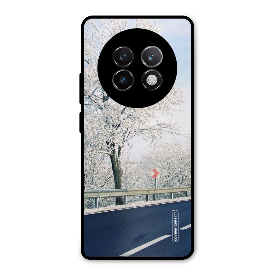 White Snow Tree Metal Back Case for Realme 13 Plus