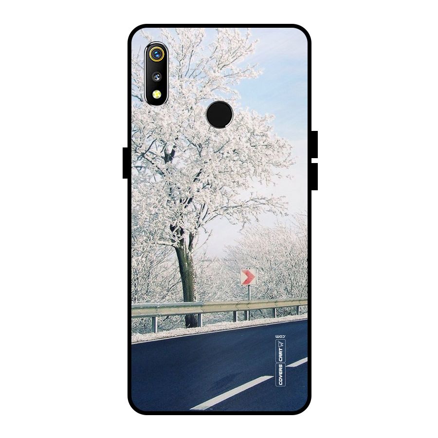 White Snow Tree Metal Back Case for Realme 3i