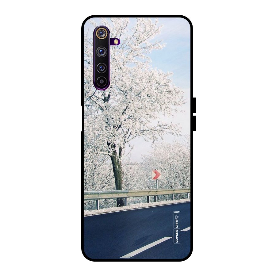 White Snow Tree Metal Back Case for Realme 6 Pro