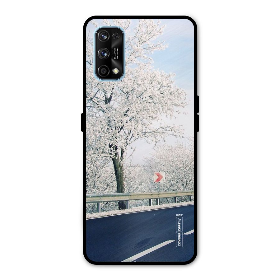 White Snow Tree Metal Back Case for Realme 7 Pro