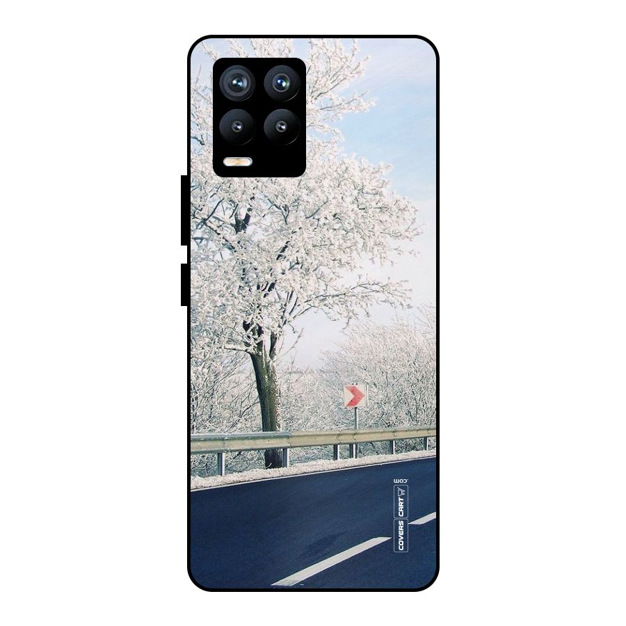 White Snow Tree Metal Back Case for Realme 8 Pro
