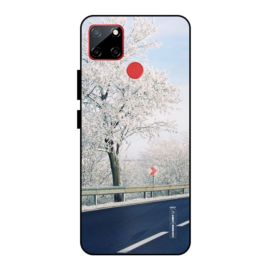 White Snow Tree Metal Back Case for Realme C12