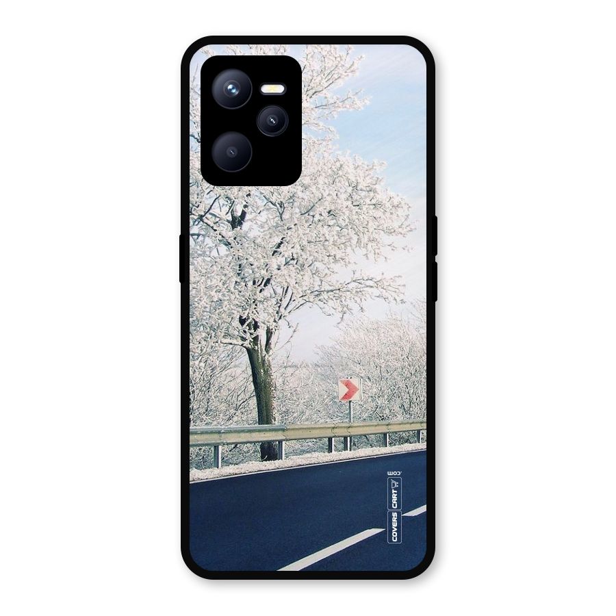 White Snow Tree Metal Back Case for Realme C35