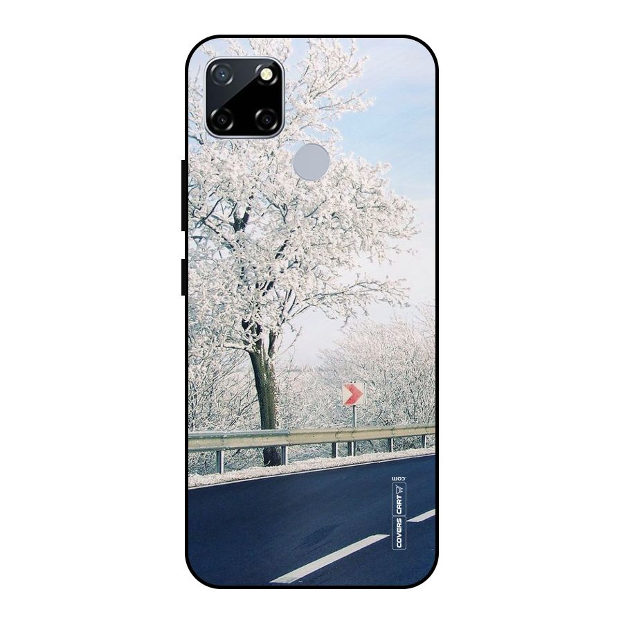 White Snow Tree Metal Back Case for Realme Narzo 20