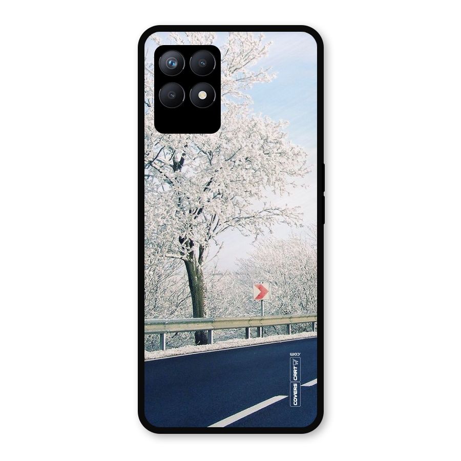 White Snow Tree Metal Back Case for Realme Narzo 50