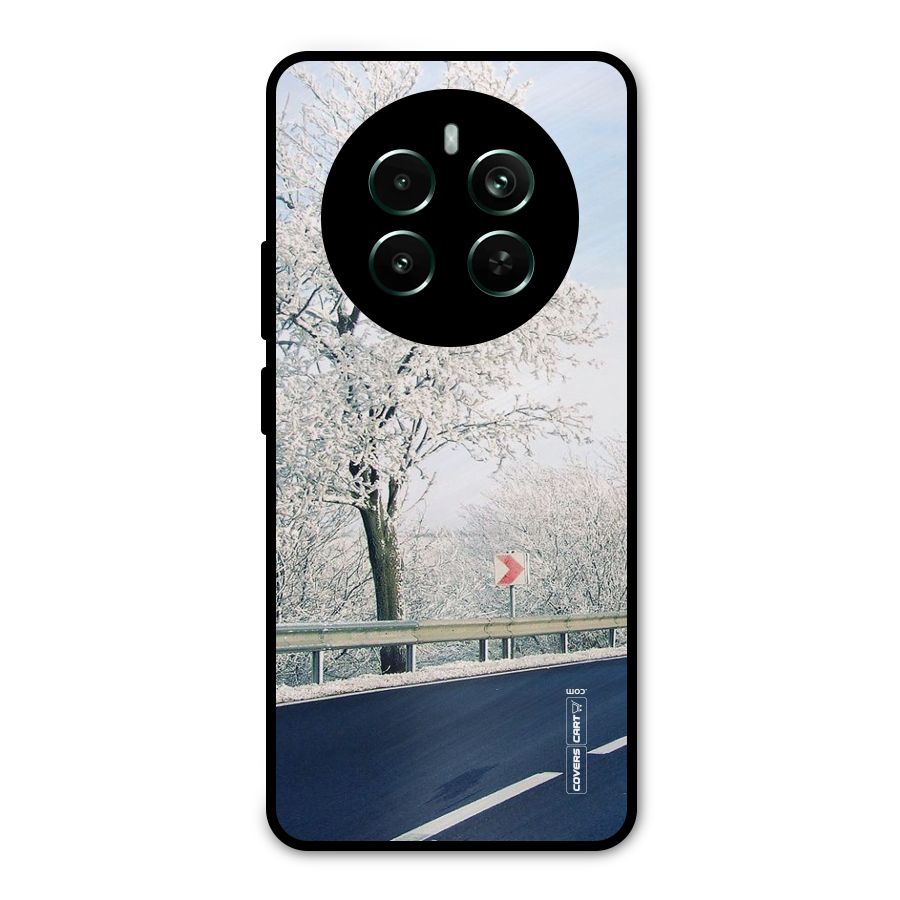 White Snow Tree Metal Back Case for Realme Narzo 70 Pro