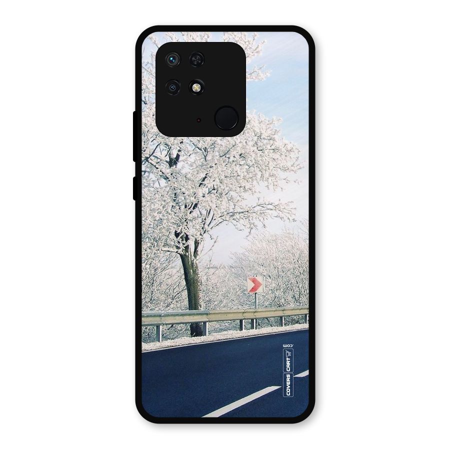 White Snow Tree Metal Back Case for Redmi 10