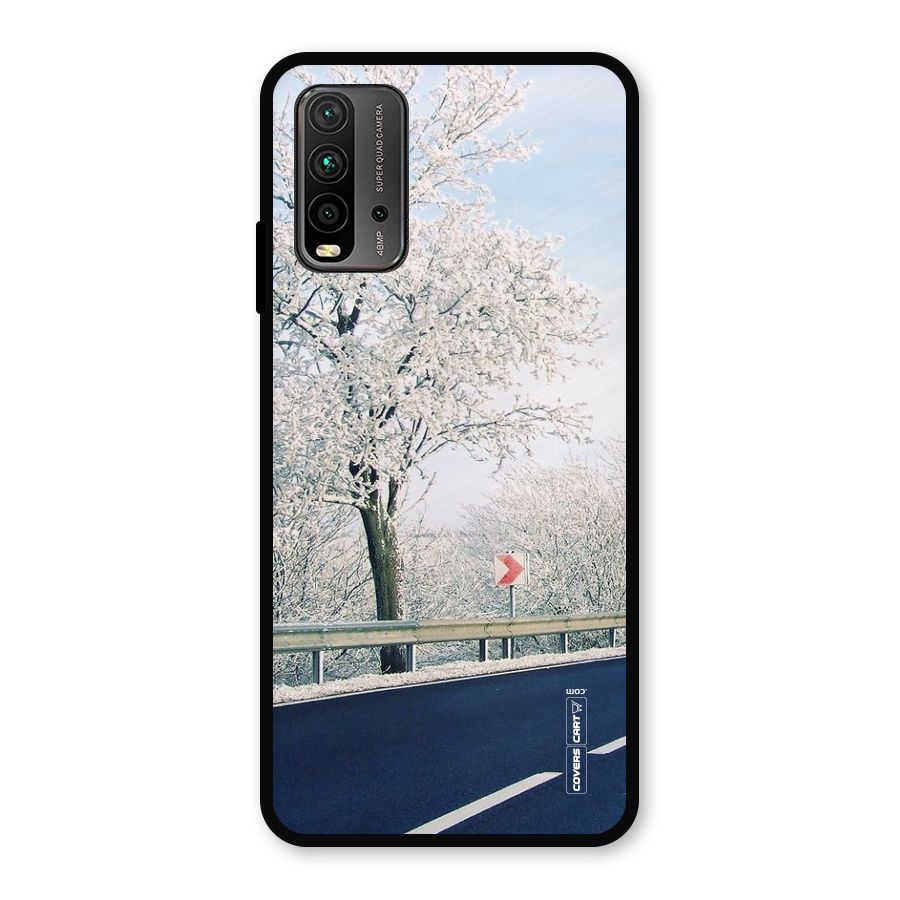 White Snow Tree Metal Back Case for Redmi 9 Power