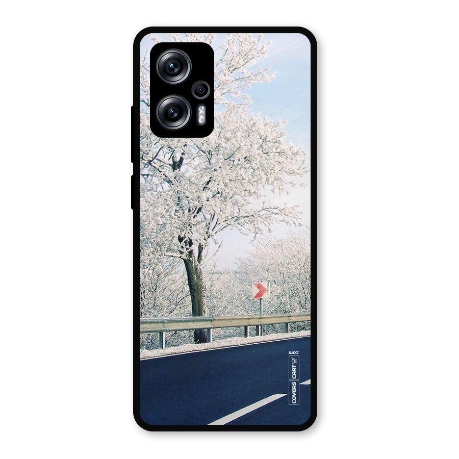 White Snow Tree Metal Back Case for Redmi K50i