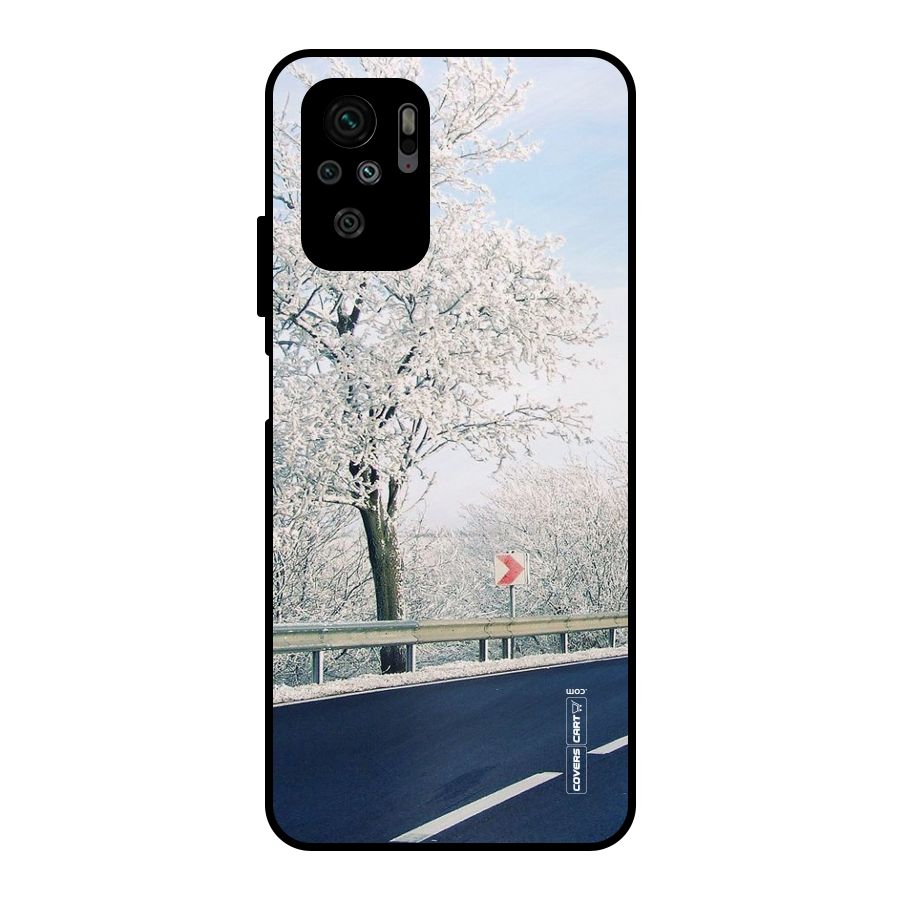 White Snow Tree Metal Back Case for Redmi Note 10S