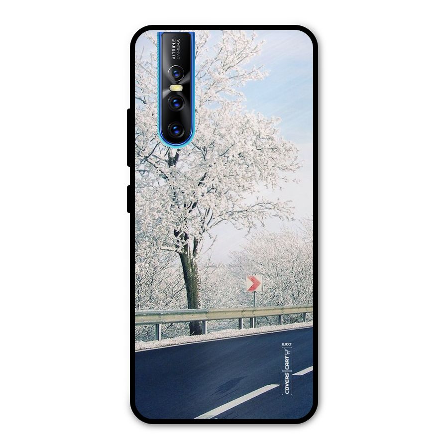 White Snow Tree Metal Back Case for Vivo V15 Pro