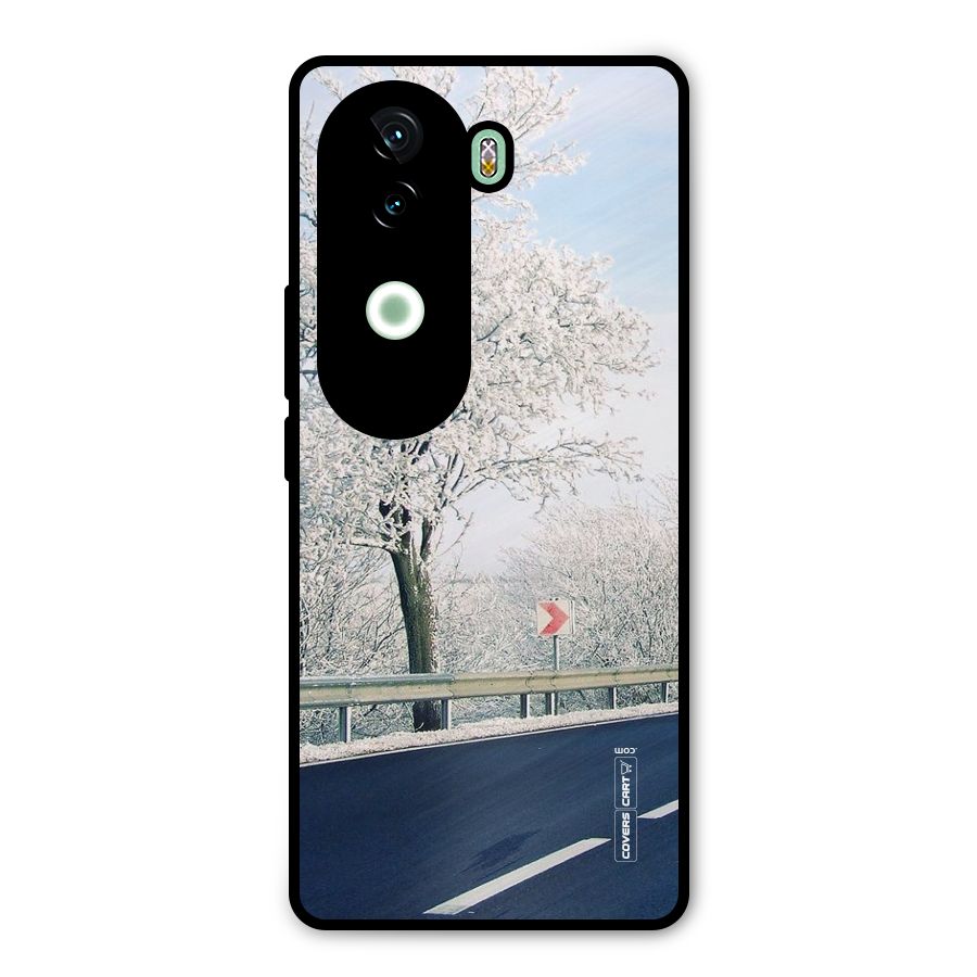 White Snow Tree Metal Back Case for Vivo V40e