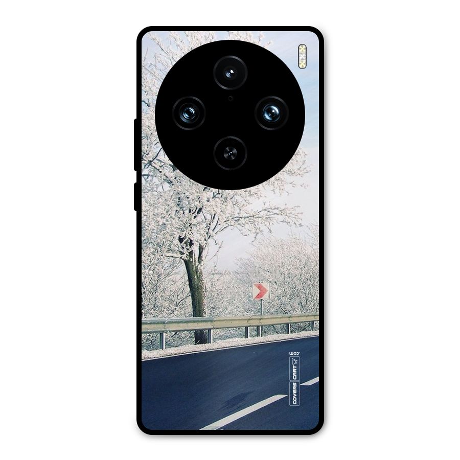 White Snow Tree Metal Back Case for Vivo X100 Pro