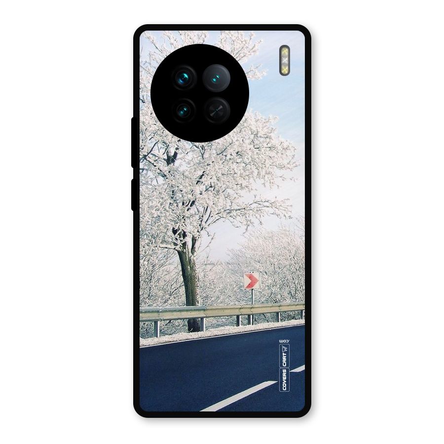 White Snow Tree Metal Back Case for Vivo X90