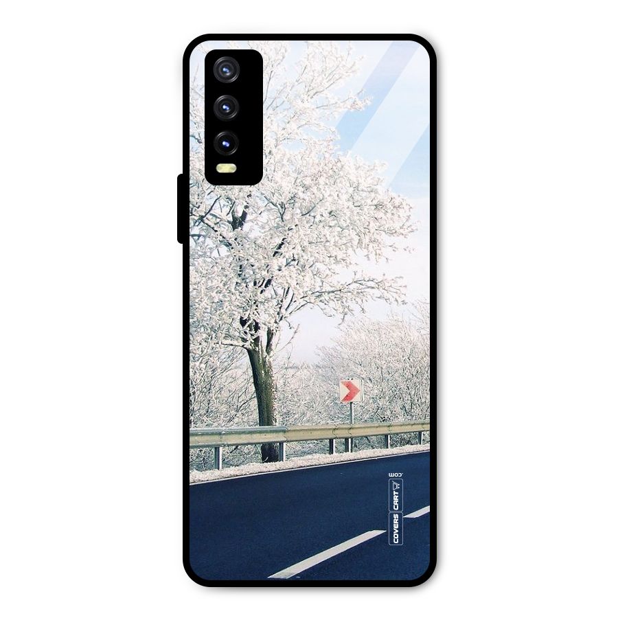 White Snow Tree Metal Back Case for Vivo Y20