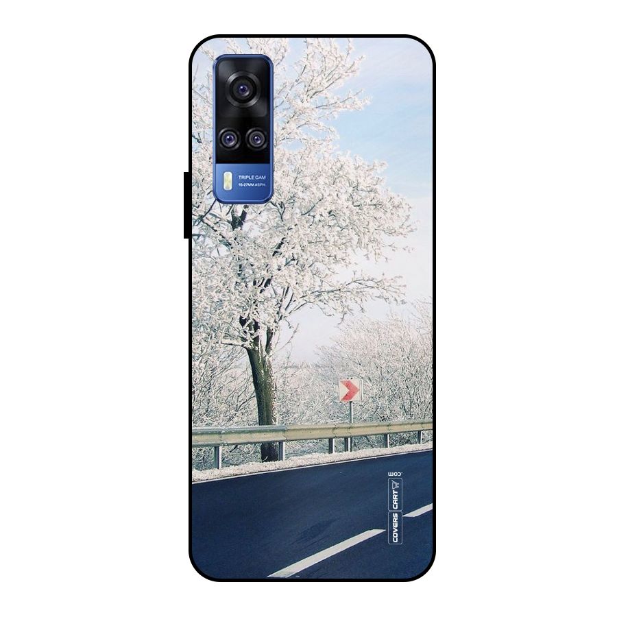 White Snow Tree Metal Back Case for Vivo Y51