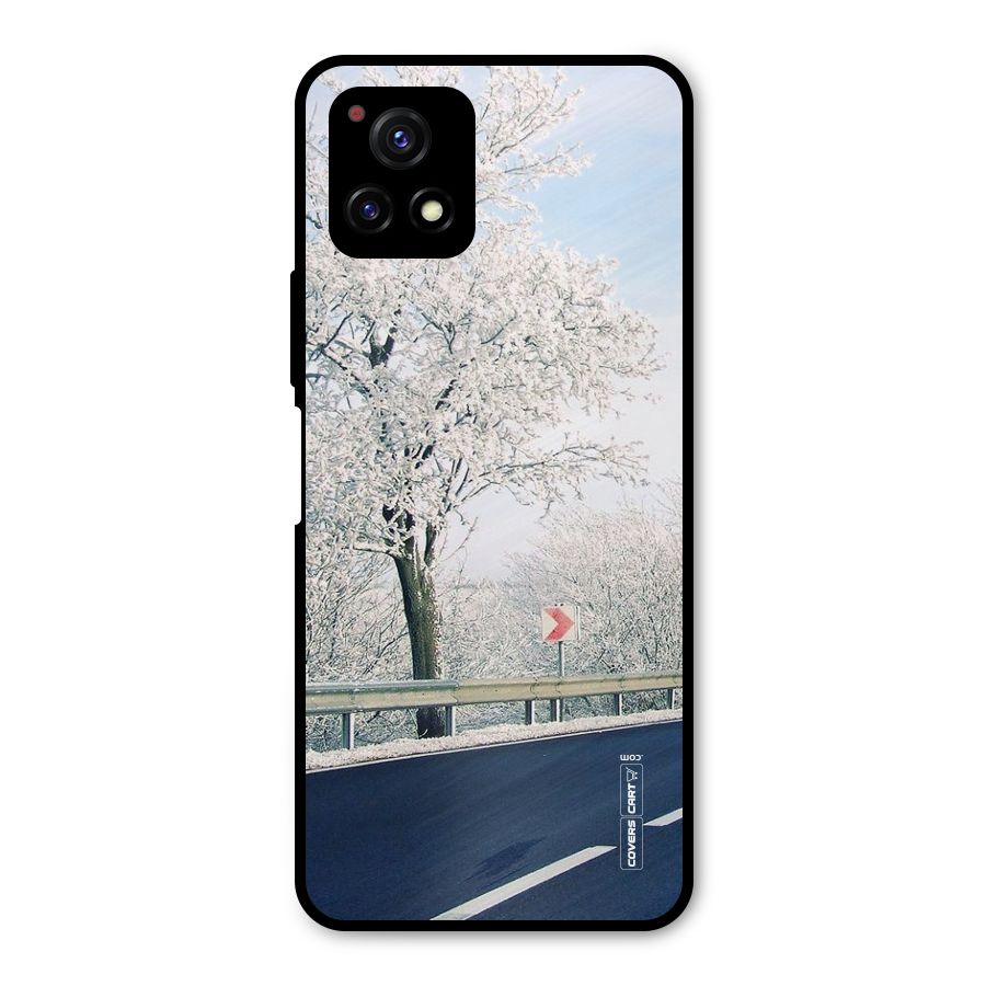 White Snow Tree Metal Back Case for Vivo Y72 5G