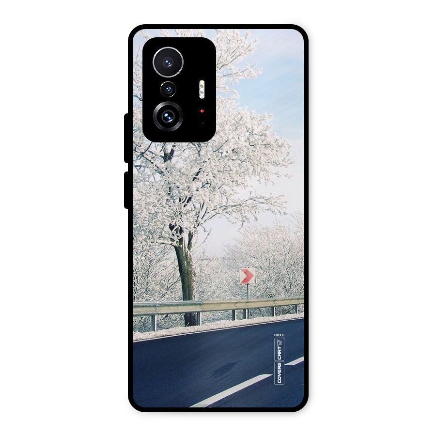 White Snow Tree Metal Back Case for Xiaomi 11T Pro