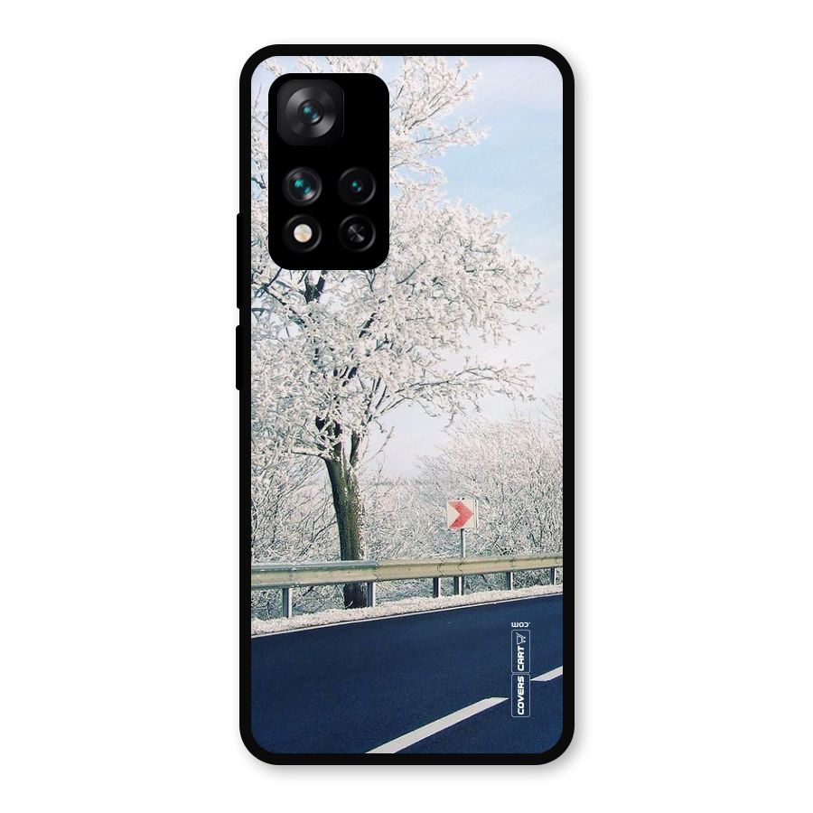 White Snow Tree Metal Back Case for Xiaomi 11i Hypercharge 5G