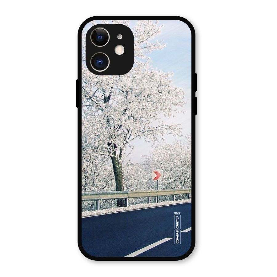 White Snow Tree Metal Back Case for iPhone 12