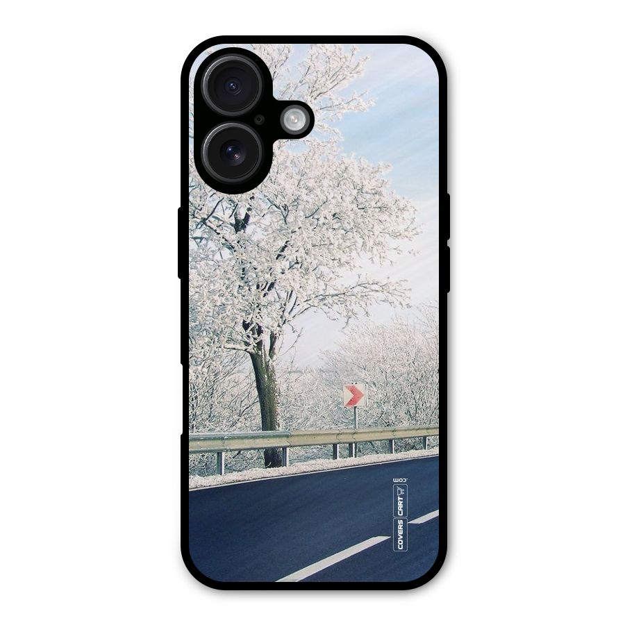 White Snow Tree Metal Back Case for iPhone 16