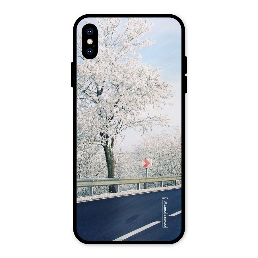 White Snow Tree Metal Back Case for iPhone XS Max