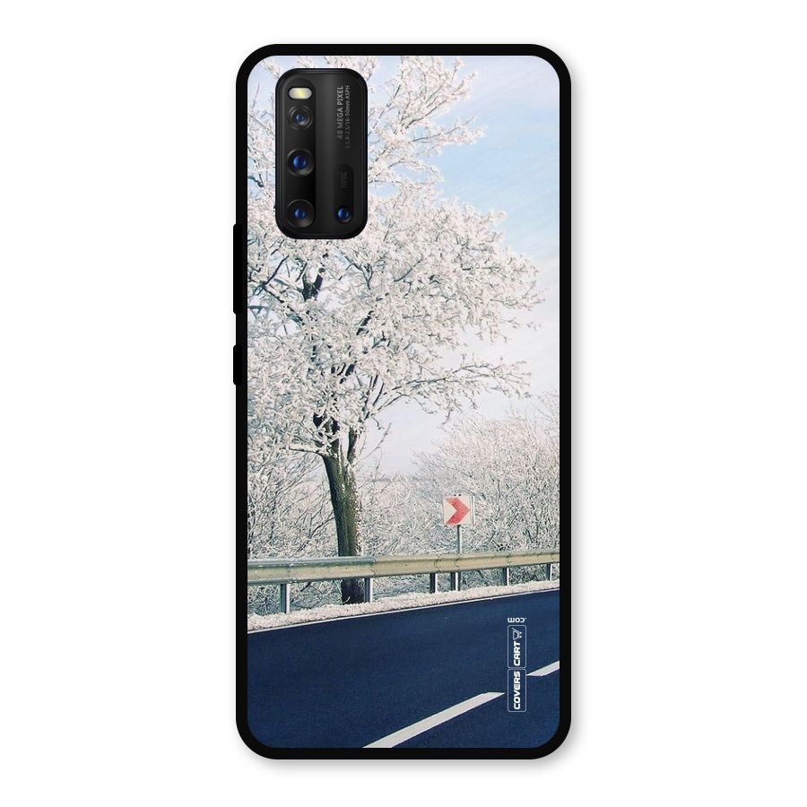 White Snow Tree Metal Back Case for iQOO 3