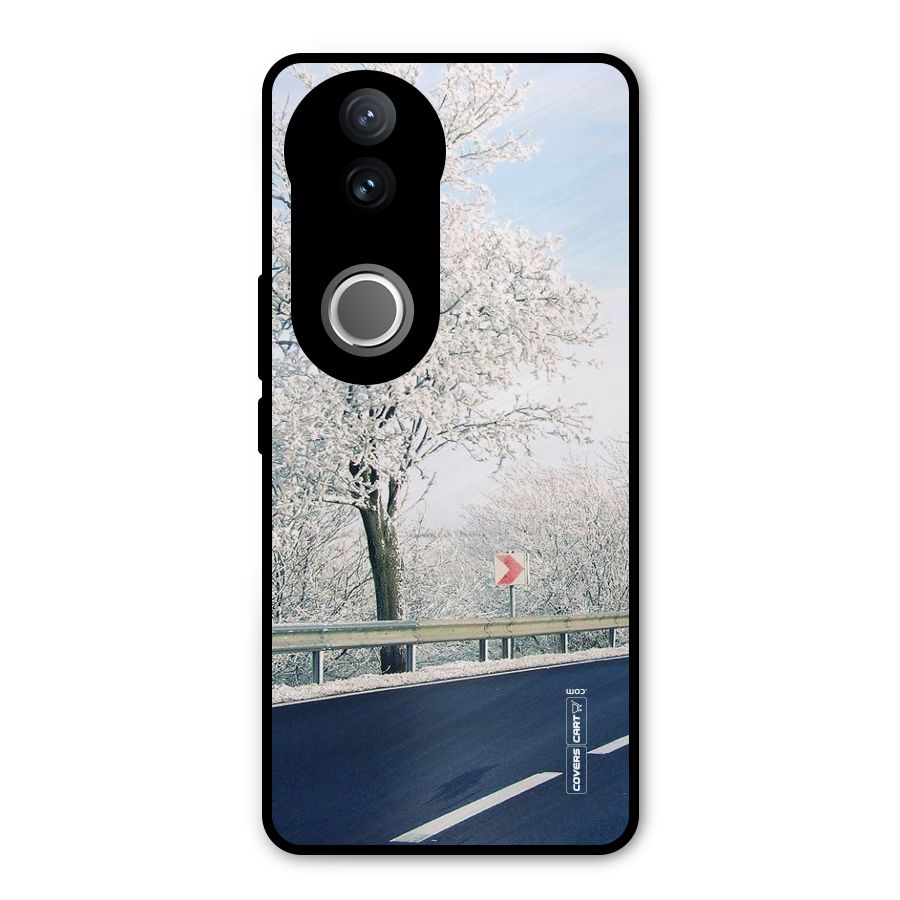 White Snow Tree Metal Back Case for iQOO Z10R
