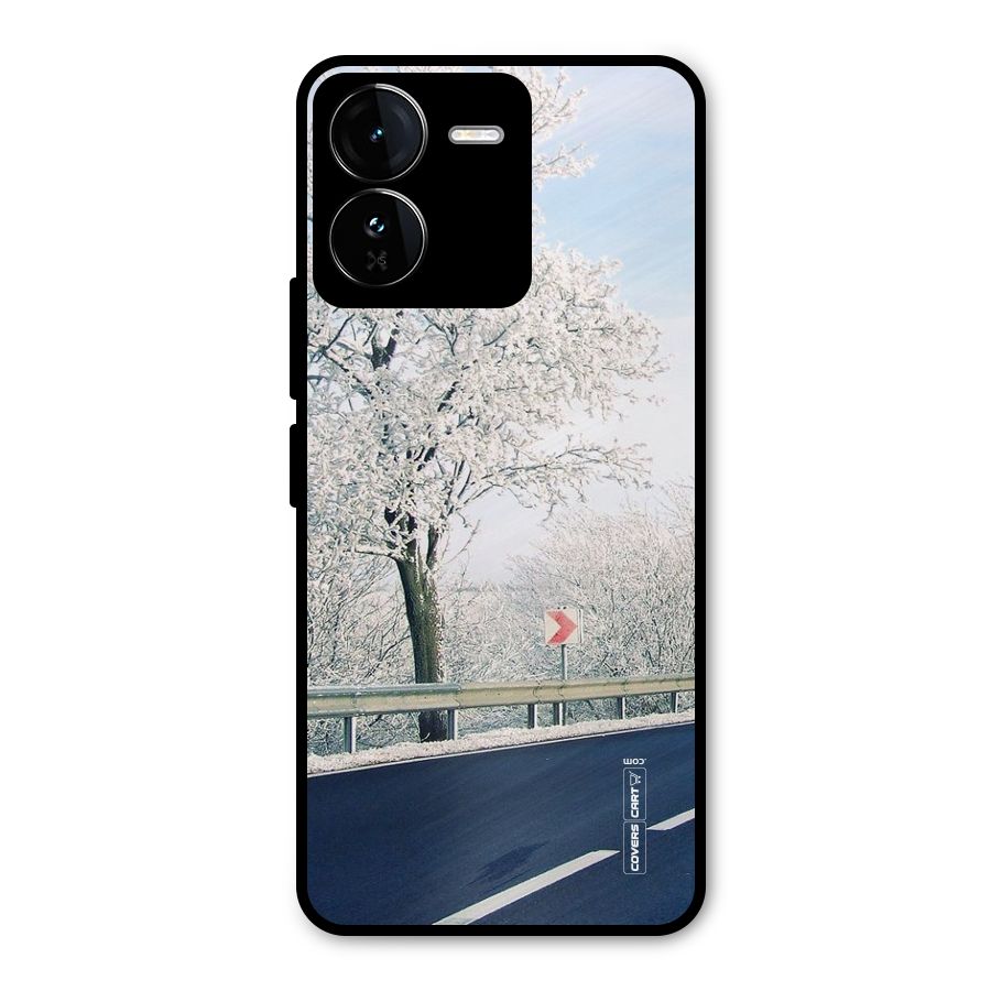 White Snow Tree Metal Back Case for iQOO Z9