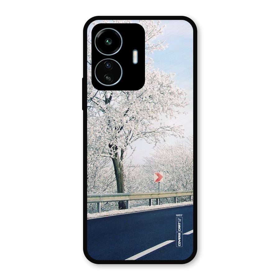 White Snow Tree Metal Back Case for vivo iQOO Z6 Lite 5G