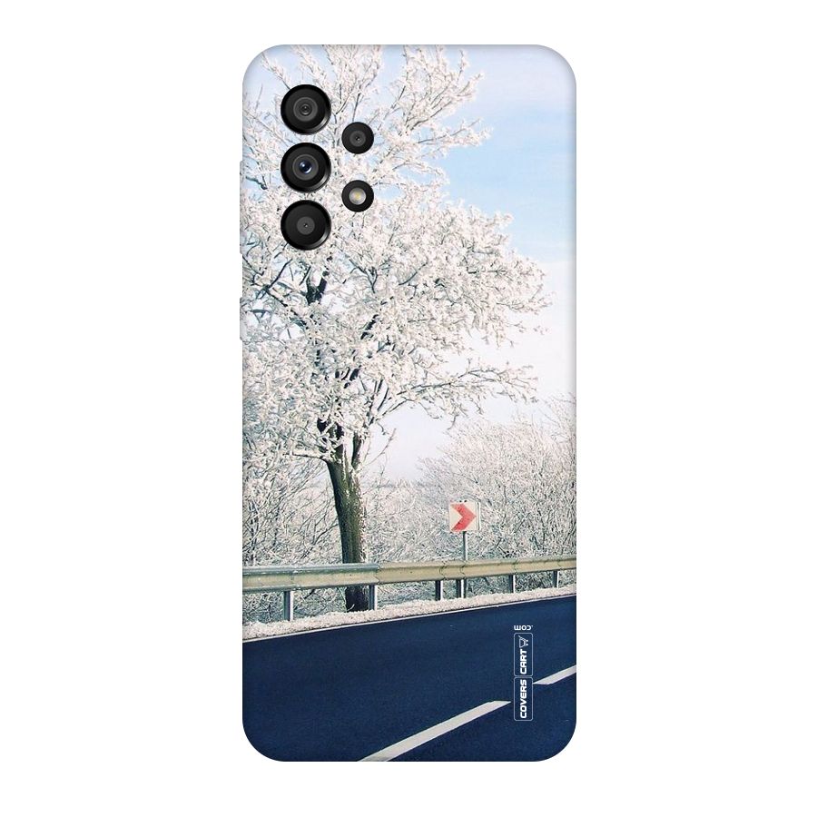 White Snow Tree Original Polycarbonate Back Case for Galaxy A73 5G