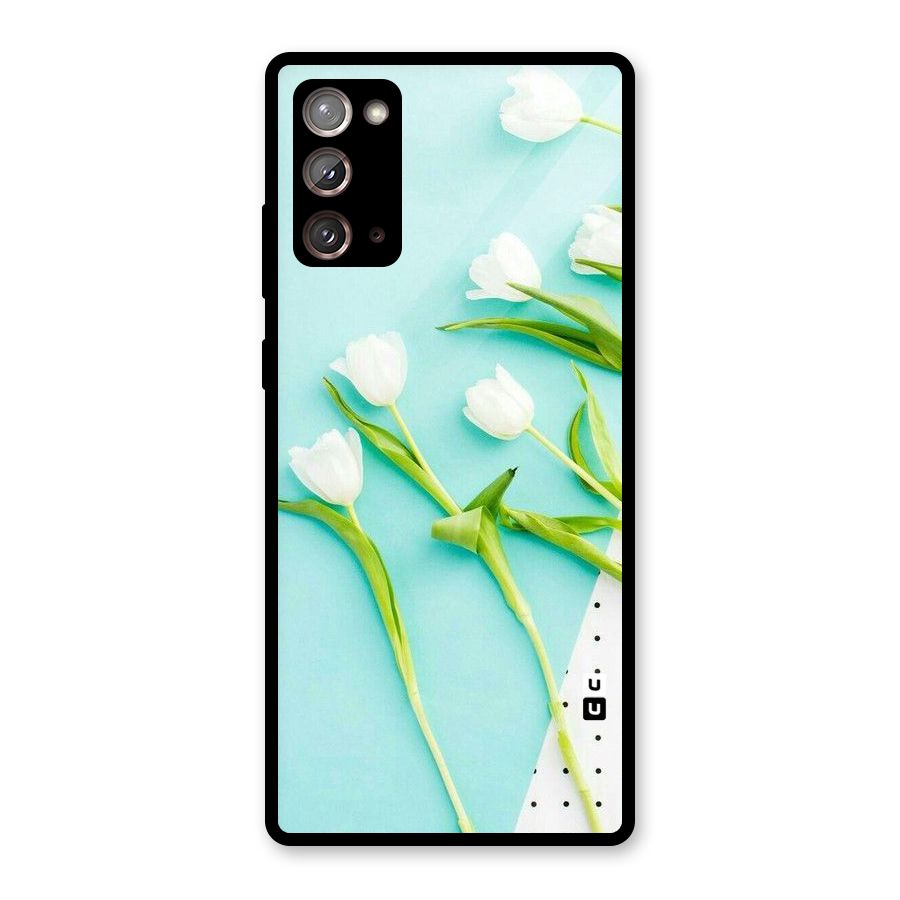 White Tulips Glass Back Case for Galaxy Note 20
