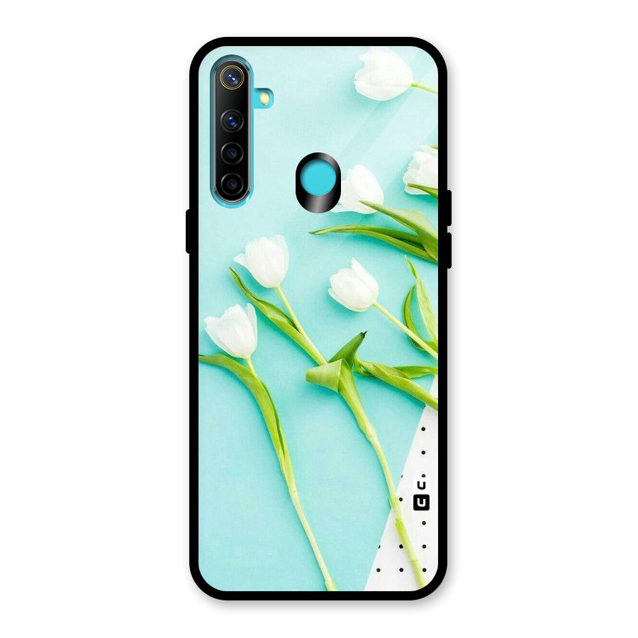 White Tulips Glass Back Case for Realme Narzo 10