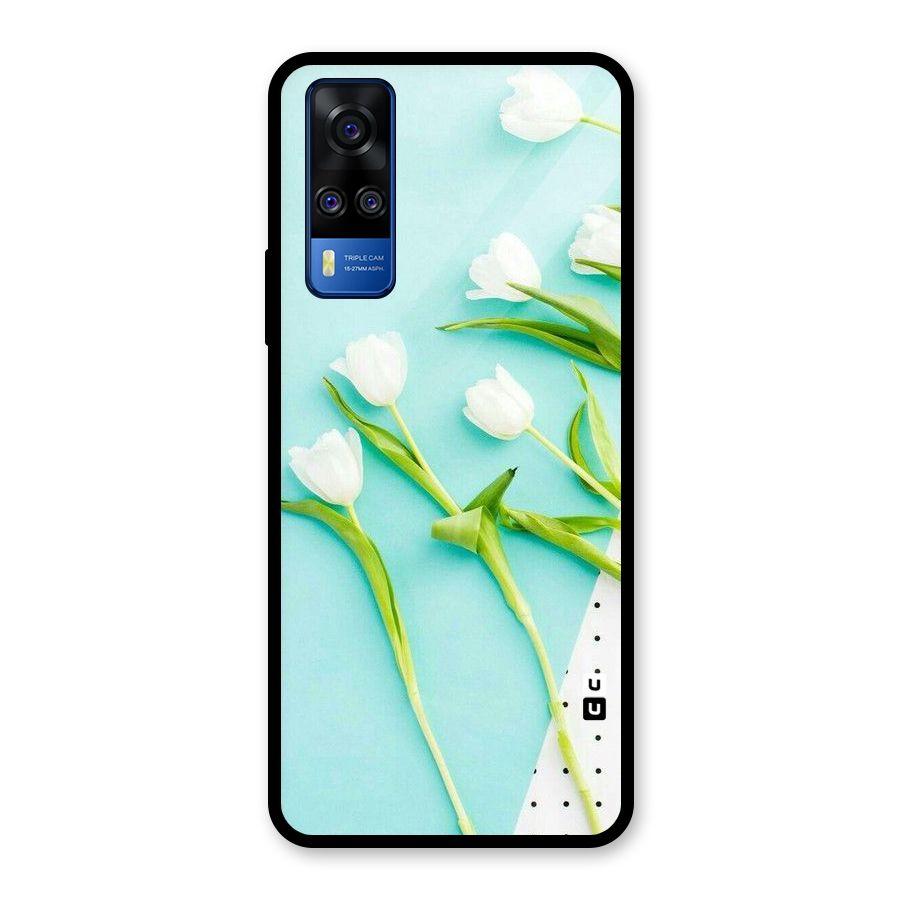 White Tulips Glass Back Case for Vivo Y31
