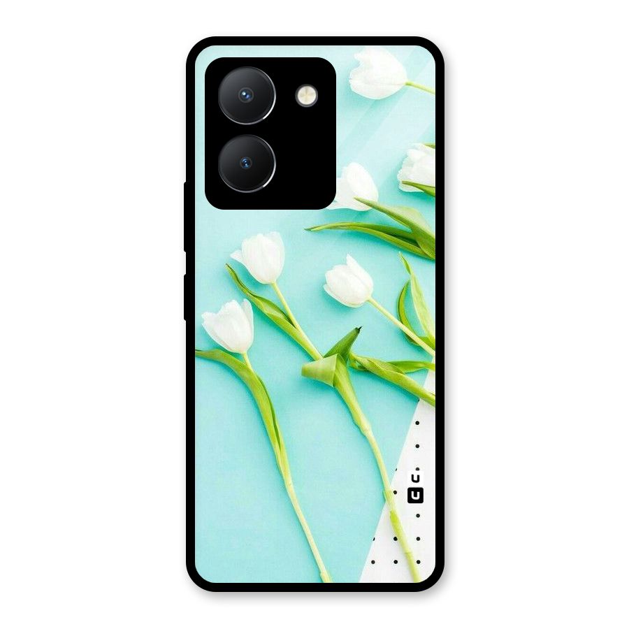 White Tulips Glass Back Case for Vivo Y36