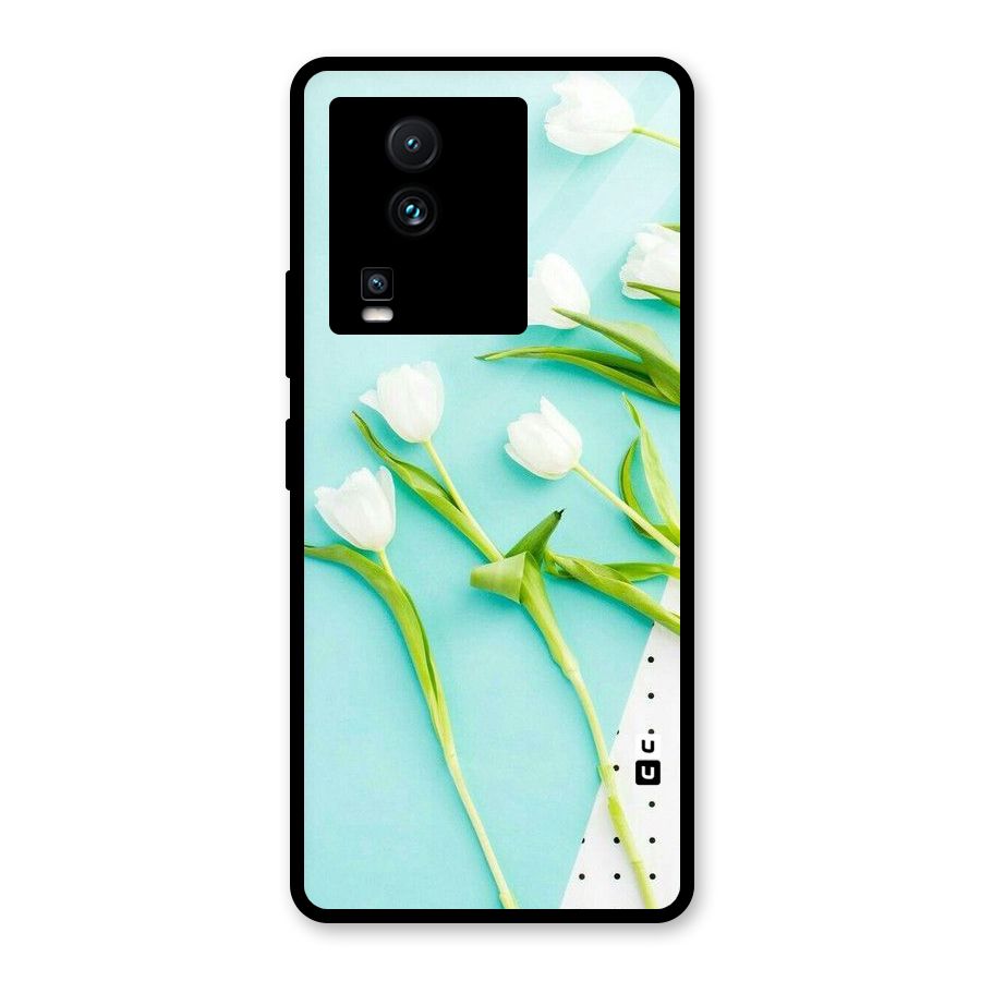 White Tulips Glass Back Case for Vivo iQOO Neo 7 Pro
