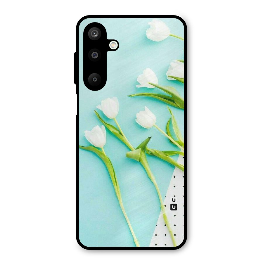 White Tulips Metal Back Case for Galaxy M16