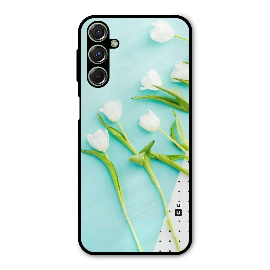White Tulips Metal Back Case for Galaxy M34